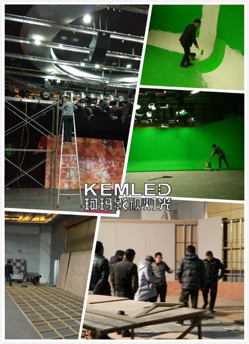 湖南師范大學(xué)校園電視臺<a href='/Product/product-0001,0075.shtml' class='keys' title='點(diǎn)擊查看關(guān)于LED演播室燈光的相關(guān)信息' target='_blank'>LED演播室燈光</a>工程施工中